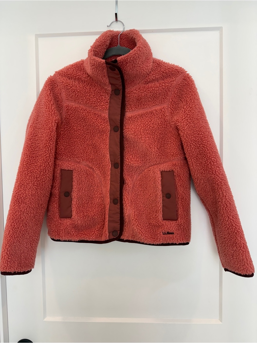 L.L. Bean Coral Pink Sherpa-Lined Jacket